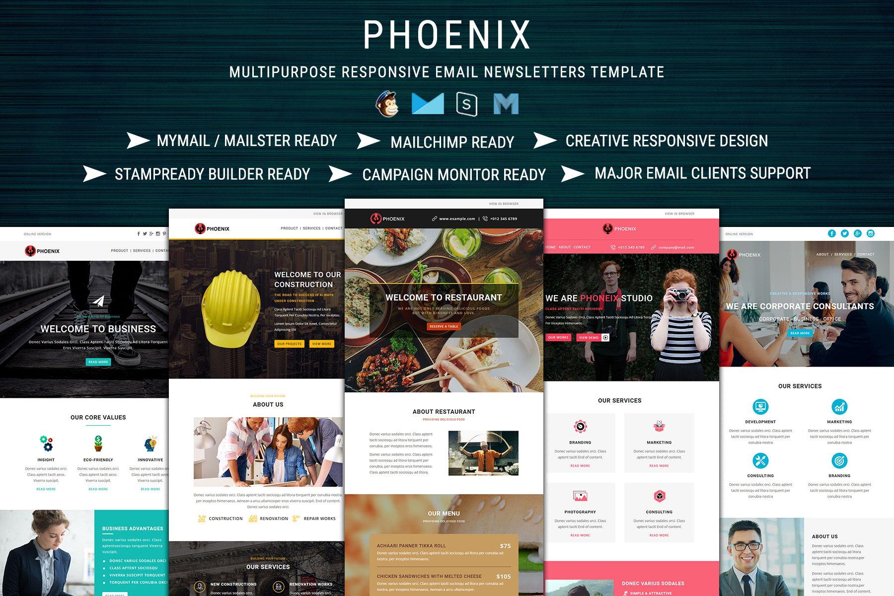 PHOENIX - Multi-Concept Responsive Email Pack