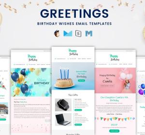 Greetings - Birthday Wishes Email Templates Bundle