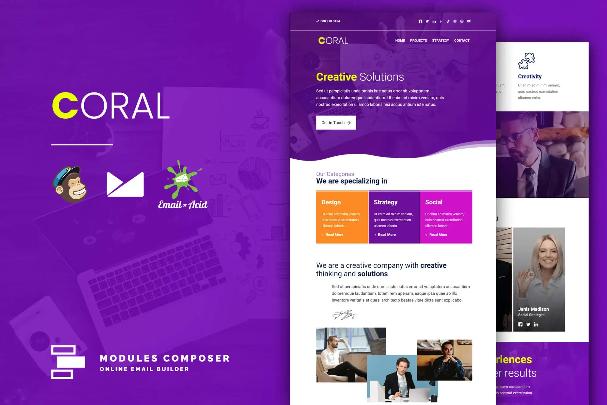 Coral - Responsive Email Template for Startups