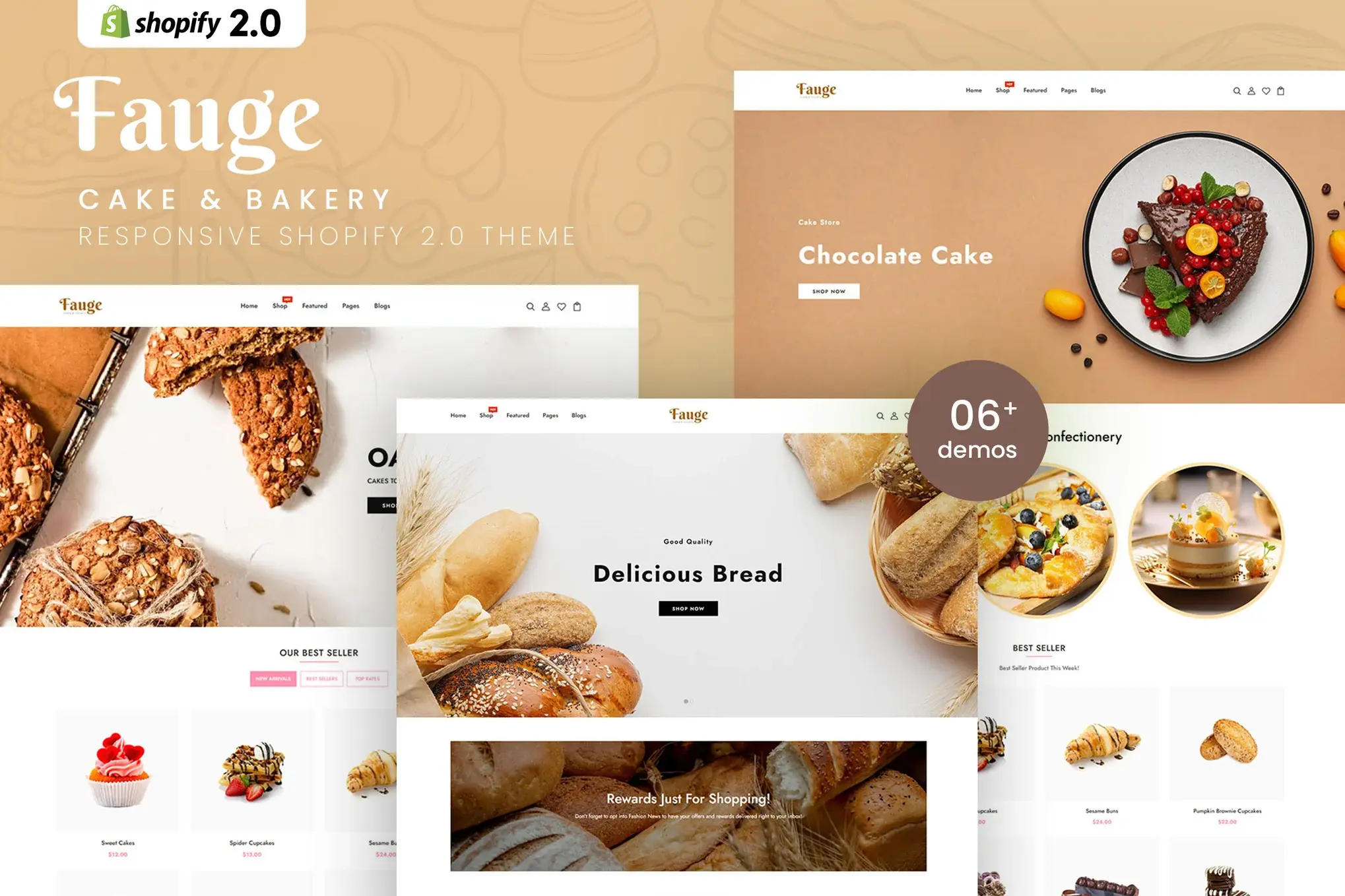 Fauge - Cake & Bakery Responsive Shopify 2.0 Theme