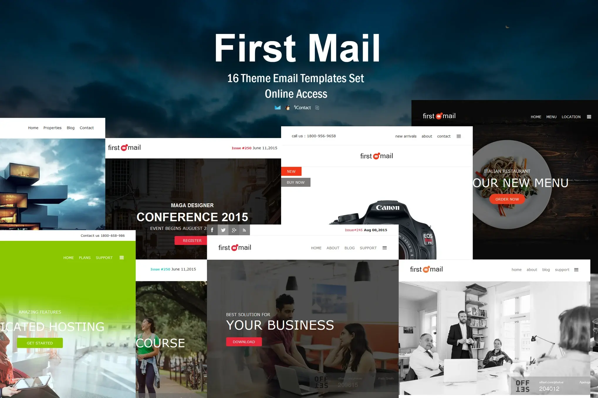 First Mail - 16 Unique Theme Email Templates Set