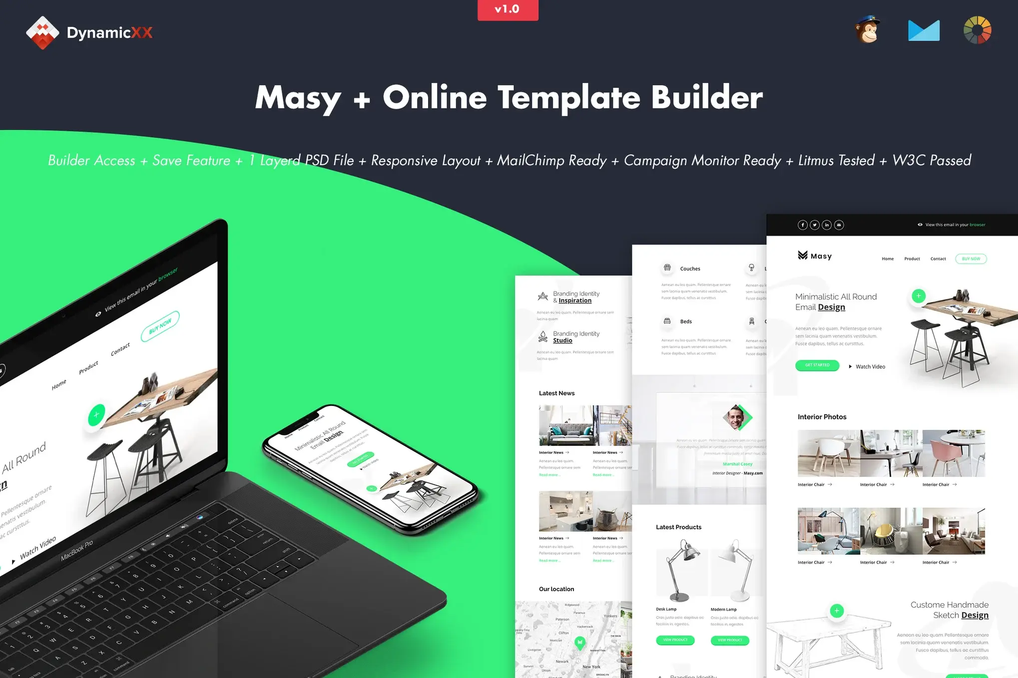 Masy - Minimalistic Furniture Email + Builder