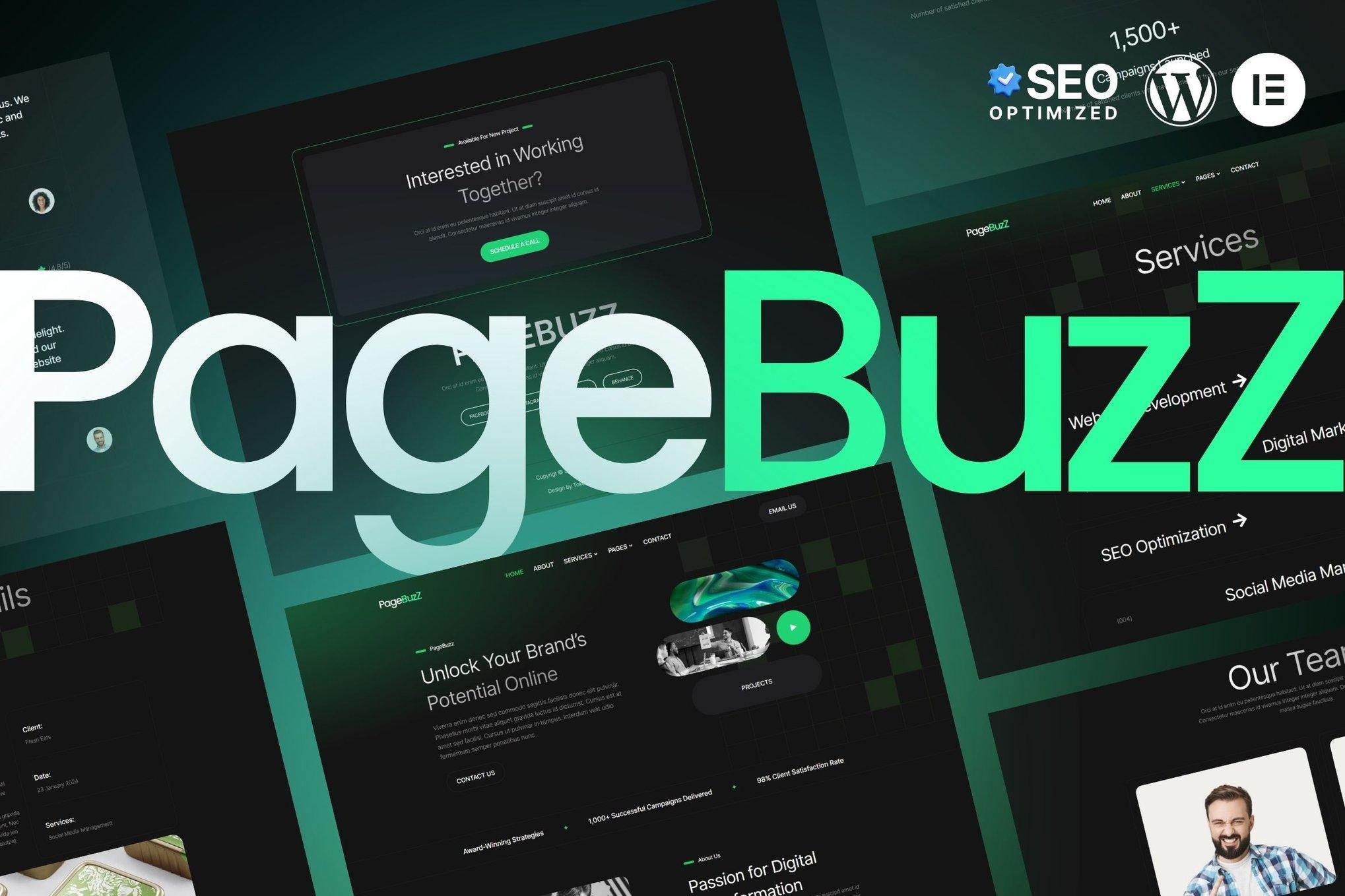 PageBuzz – Digital Agency Website Elementor Template Kit