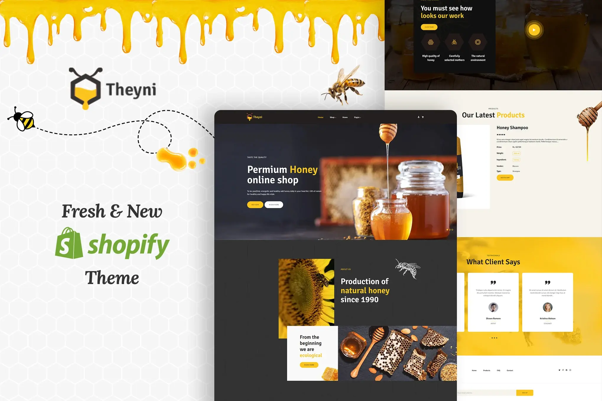 Theyni - Organic Food, Honey Shop Shopify Theme