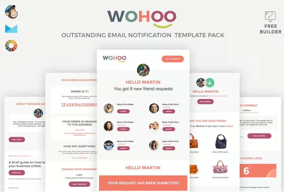 WOHOO - Beautiful Email Notifications Template