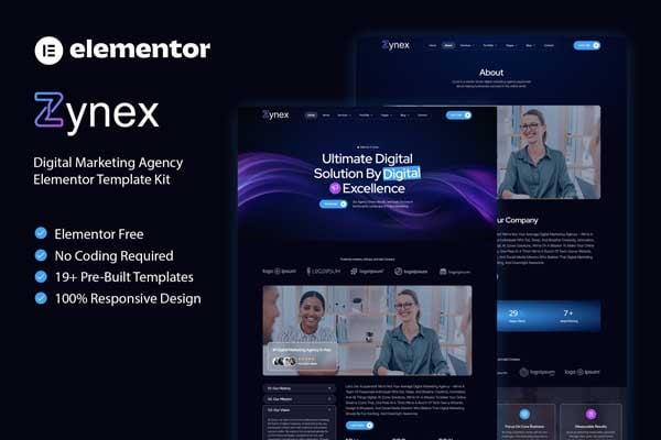 Zynex - Digital Marketing Agency Elementor Template Kit